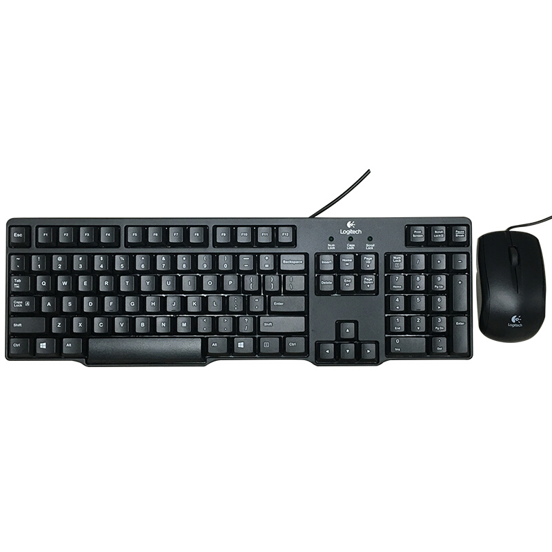 罗技（Logitech）MK100 2代 经典键鼠套装 鼠标键盘套装黑色